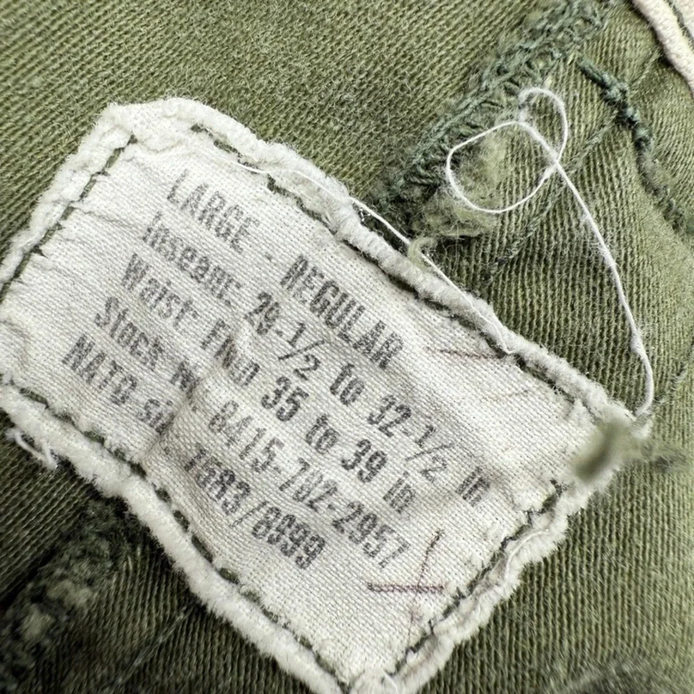 Vintage Military M65 Pants men's Large Regular OG 107 Sateen Cold Weather Green